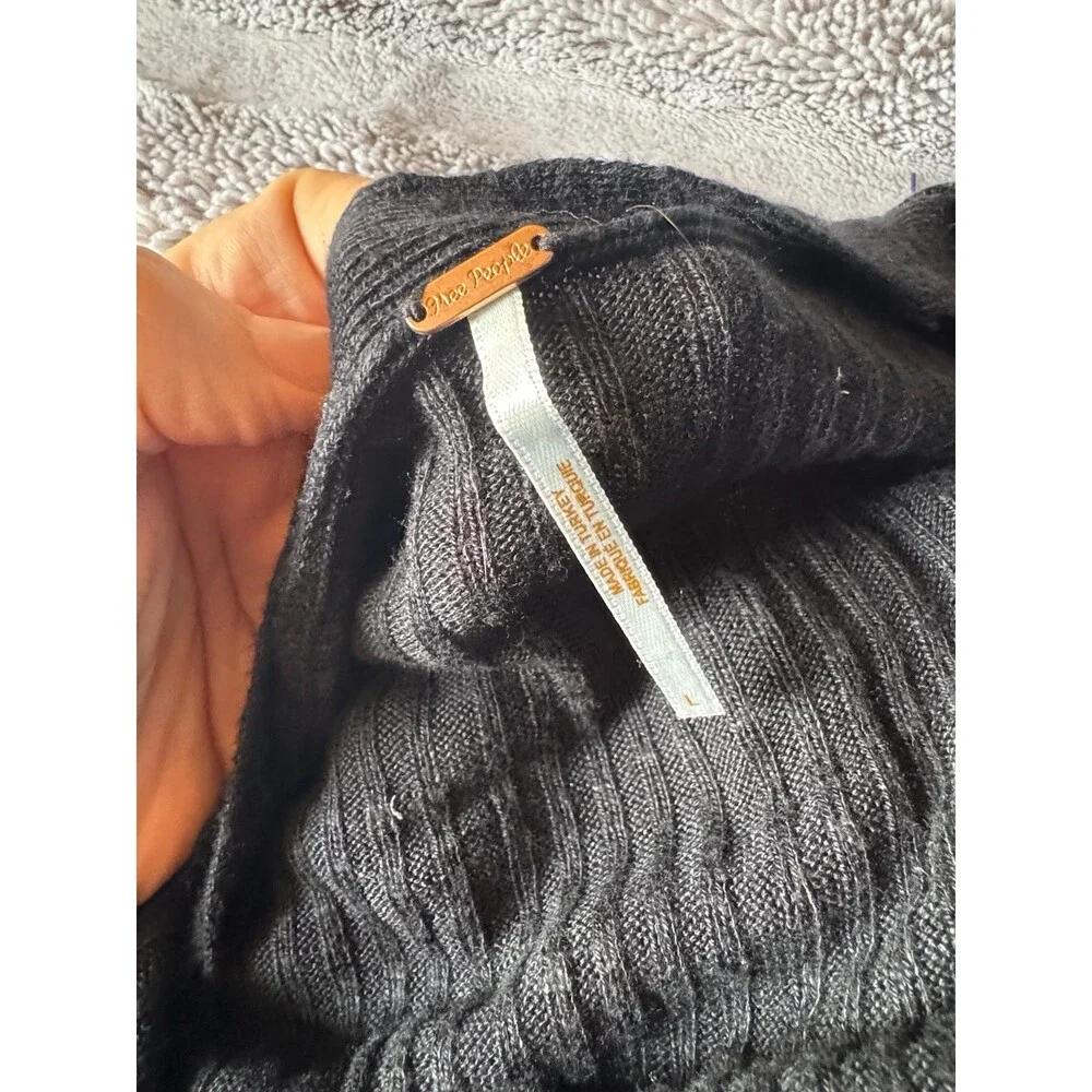Free People long black ribbed cardigan - Picture 8 of 8